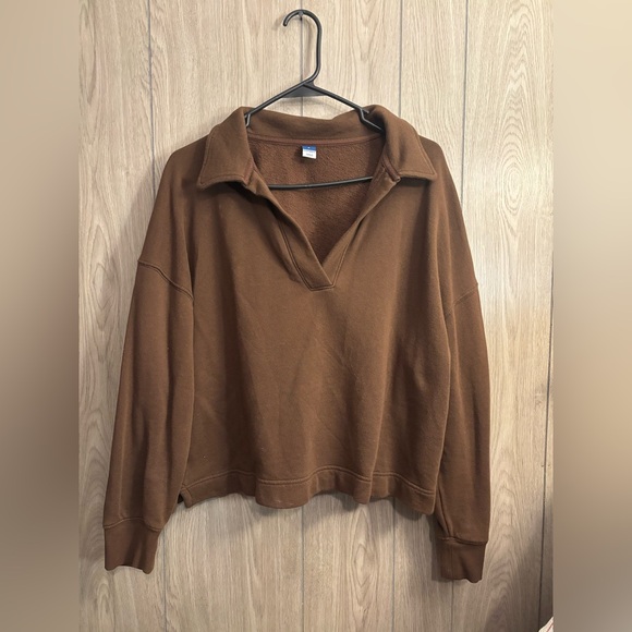 Old Navy Tops - Old Navy Brown Collared Pullover Sweater